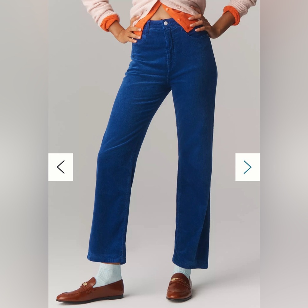 💖 Anthro - Annie Corduroy High-Rise Straight-Leg Jeans by Pilcro